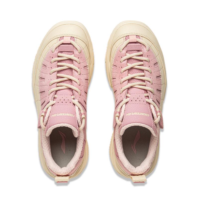 Li-Ning CF Su Linchuan Lite Rebound Comfortable Shock Absorbing Breathable Low-Top Outdoor Casual Shoes Women sneaker Pink AHCU018-1
