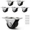 Small Wheel Casters Universal Directional Furniture Wheel Sliding Door Pulley Drawer Table Chair Rubber Rolling DIY Fixed Caster