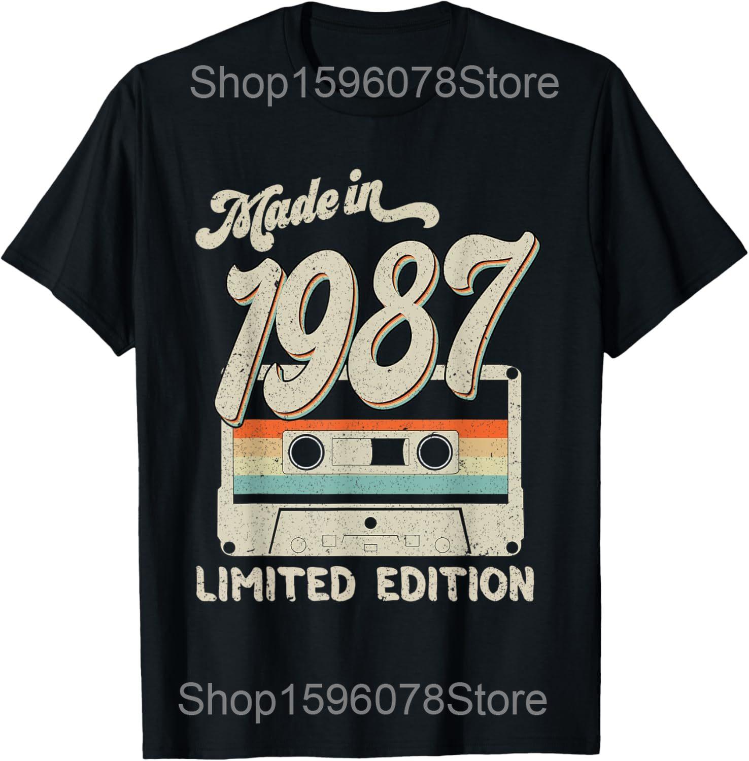 

Винтажные подарки на 38-й день рождения 1987 года для мужчин и женщин, футболки для 38-летних, юмор, уличная одежда, футболка с коротким рукавом, унисекс, свободная одежда 4XL