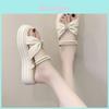 Thick Sole Sandals For Women Summer Pearl Decoration Platform Shoes For Commuting Comfort