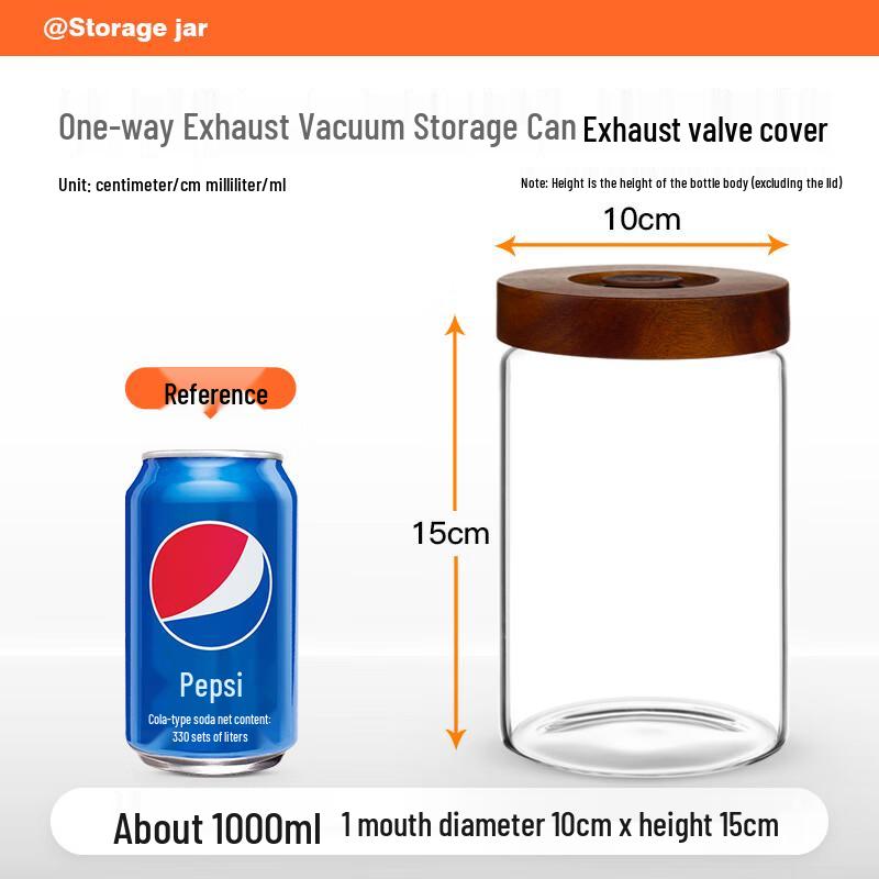 Airtight Glass Food Storage Jar with Exhaust Valve