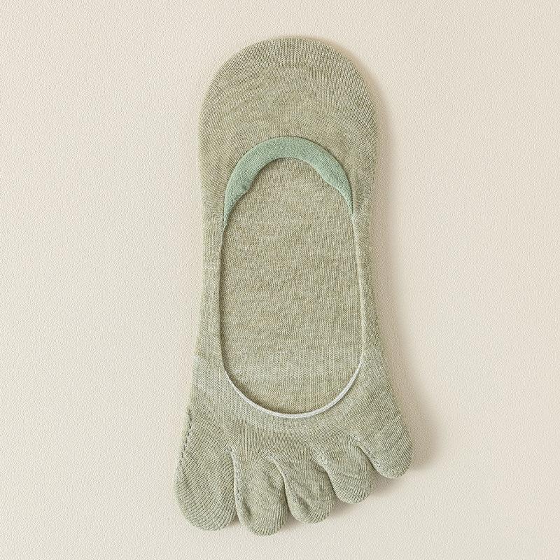 Women's Summer Thin Solid Color Mesh Boneless Anti Pilling Invisible Five Finger Socks