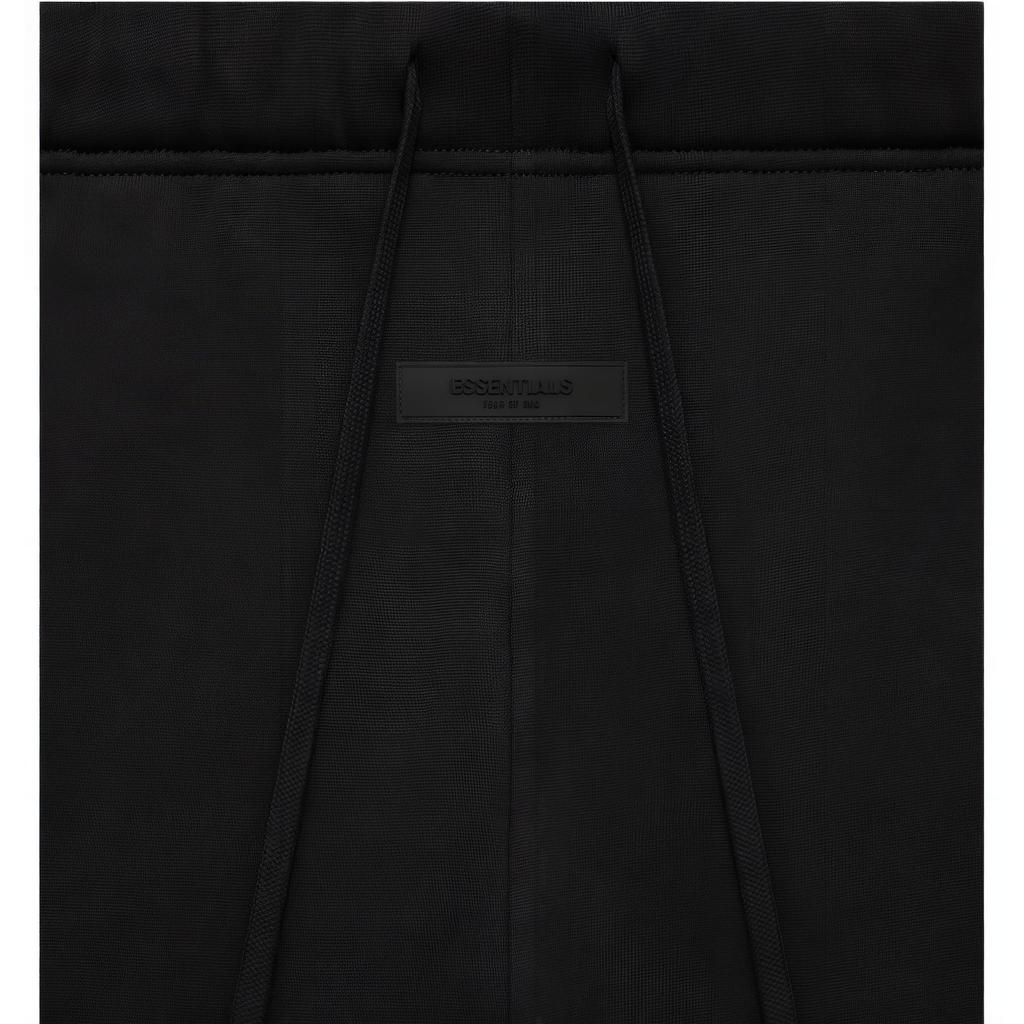 Fear Of God Essentials SS22 Velvet Logo Embossed Sweatpants Knit Joggers Unisex Bottoms Black FOG-SS22-465