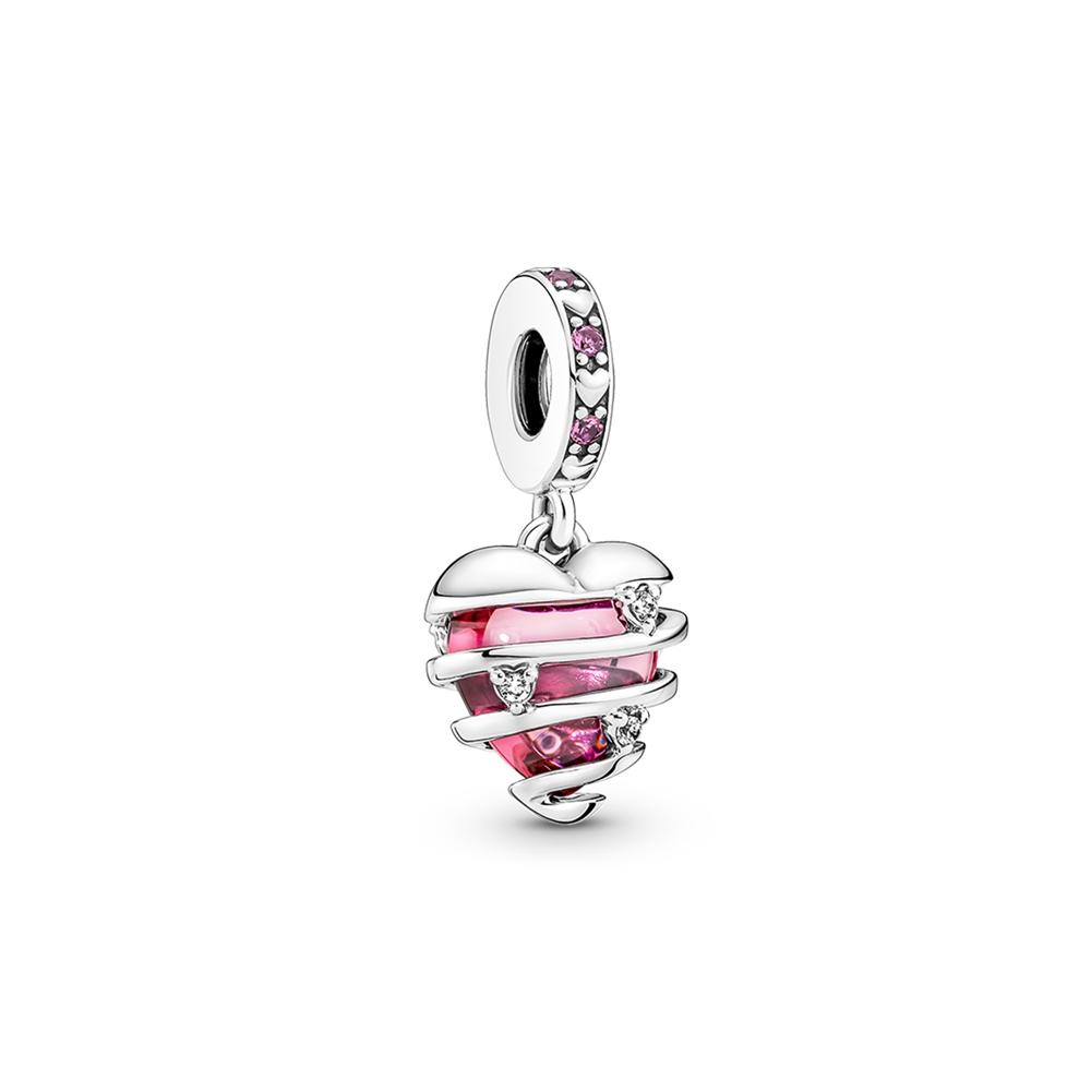 Pandora Heart Spiral Pendant Unisex jewelry Silver 791131C01 Box,Love Confession Heart-Shaped Spiral Pendant
