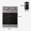 Double Sleeping Bag with 2 Pillows, 220 X 160 Cm Extra-Large Sleeping Bag for Adults, Black and Grey