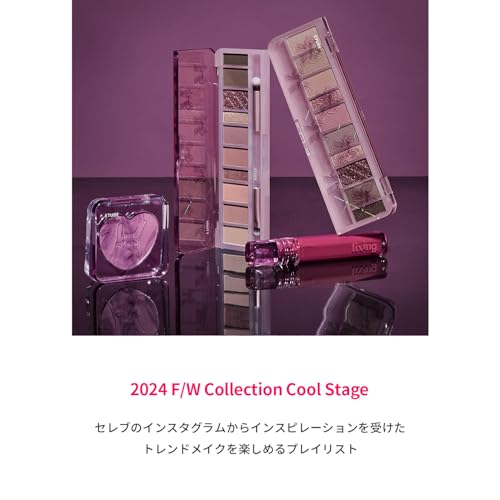 ETUDE Play Color Eyeshadow Cool Stage / 10-color Palette Gel Texture Glitter Shimmer Matte Keyboard Shadow