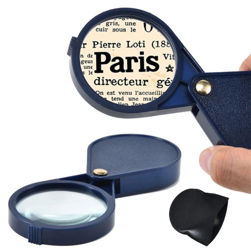 10X HD Optical Glass Lens Pocket Reading Magnifying Glass Handheld Jewelry Loupe Folding Magnifier