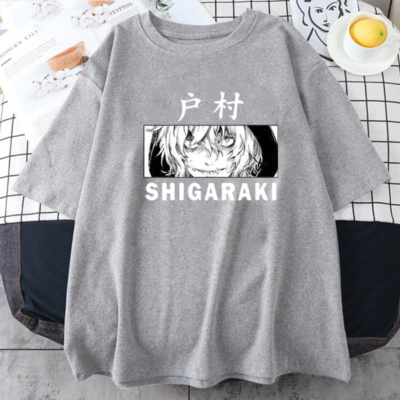 Футболка с рисунком из аниме My Hero Academia SHIGARAKI в стиле японского аниме летние футболки с короткими рукавами свободные спортивные футболки для бега и активного отдыха в стиле аниме 4XL серый 1329₽