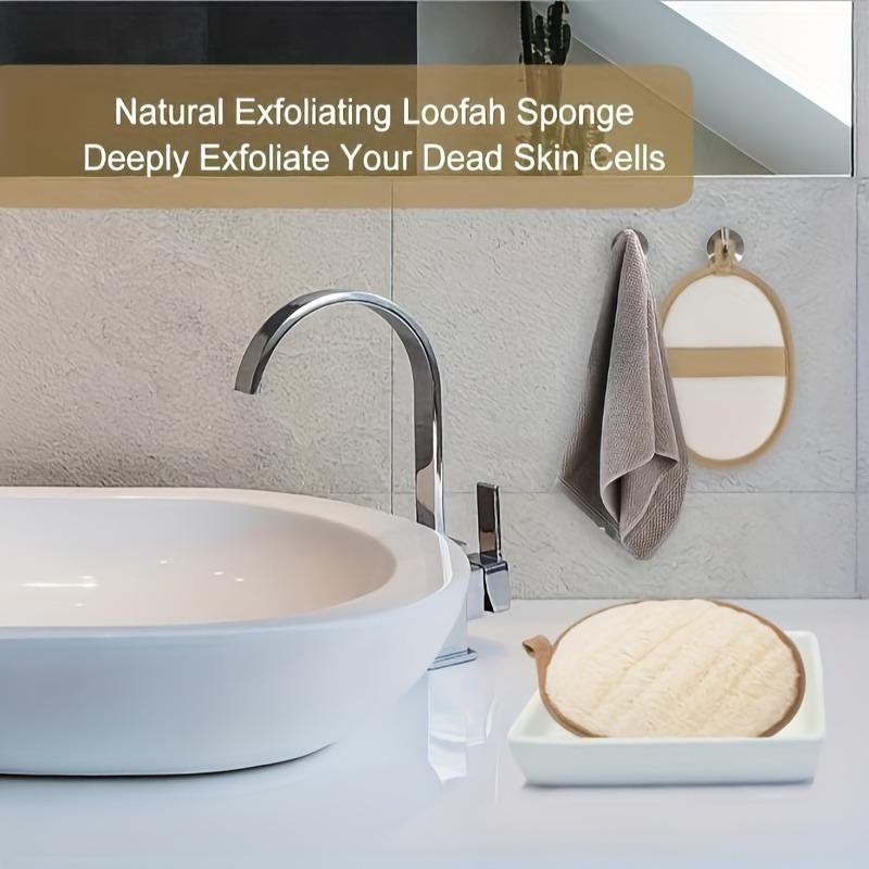 1PC Natural Loofah Sponge Pads, Body Scrubber, Handheld Loofah Sponge for Exfoliation and Body Wash
