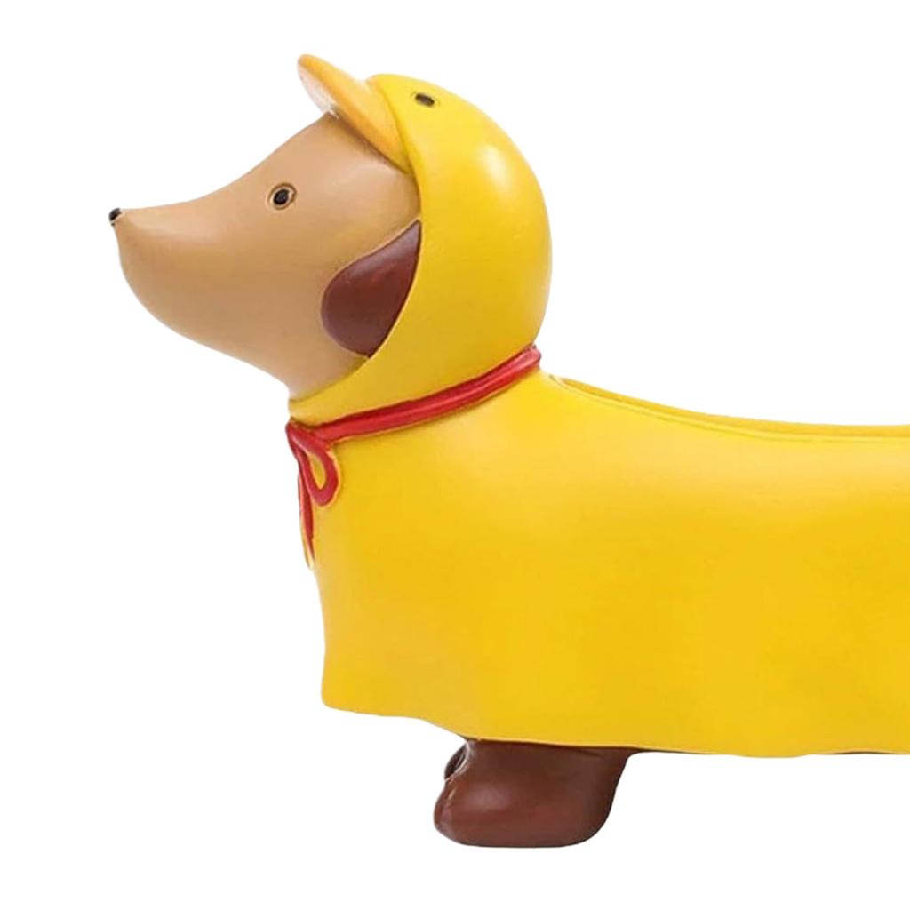 Cute Dachshund Resin Succulent Planter Adorable Dog-Shaped Flower Pot Funny Little Dog Flowerpot for Indoor Outdoor Patio Garden