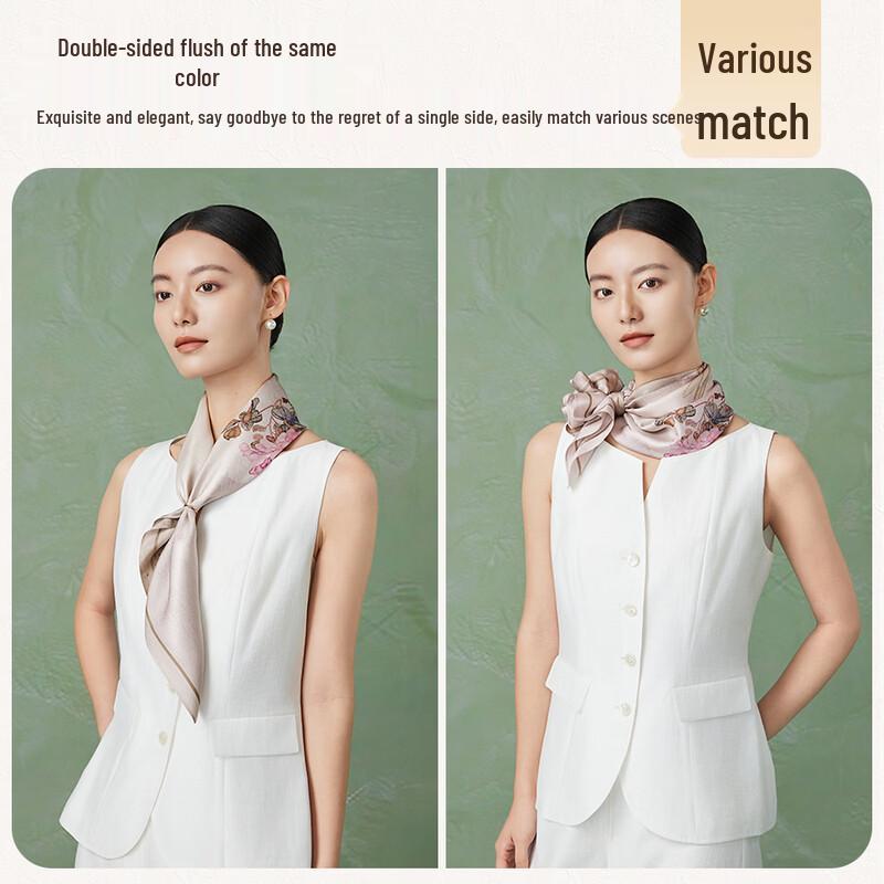 Shanghai Story 100% Mulberry Silk Double-sided Printed Scarf