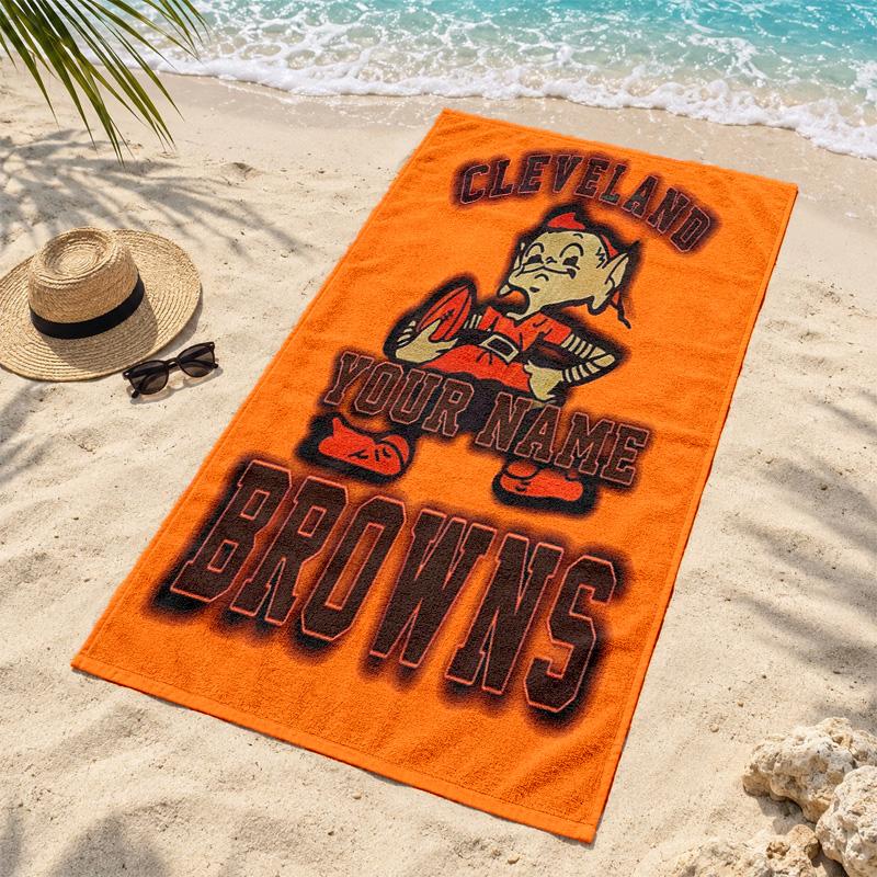 Cleveland Browns Custom Name Beach towels also serve as bath towels summer essential a musthave for the outdoors the beach and the pool