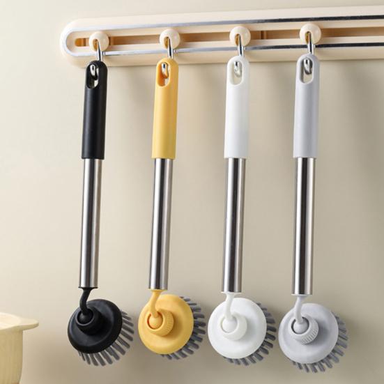 Pot Brush Hanging Hole Design Deep Cleaning Kitchen Brush Universal Rotating Head Multi-Use Pan Cleaning Brush