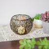 Golden Retro Electroplated Metal Candle Holder Cover Ornament with Ins Style Design