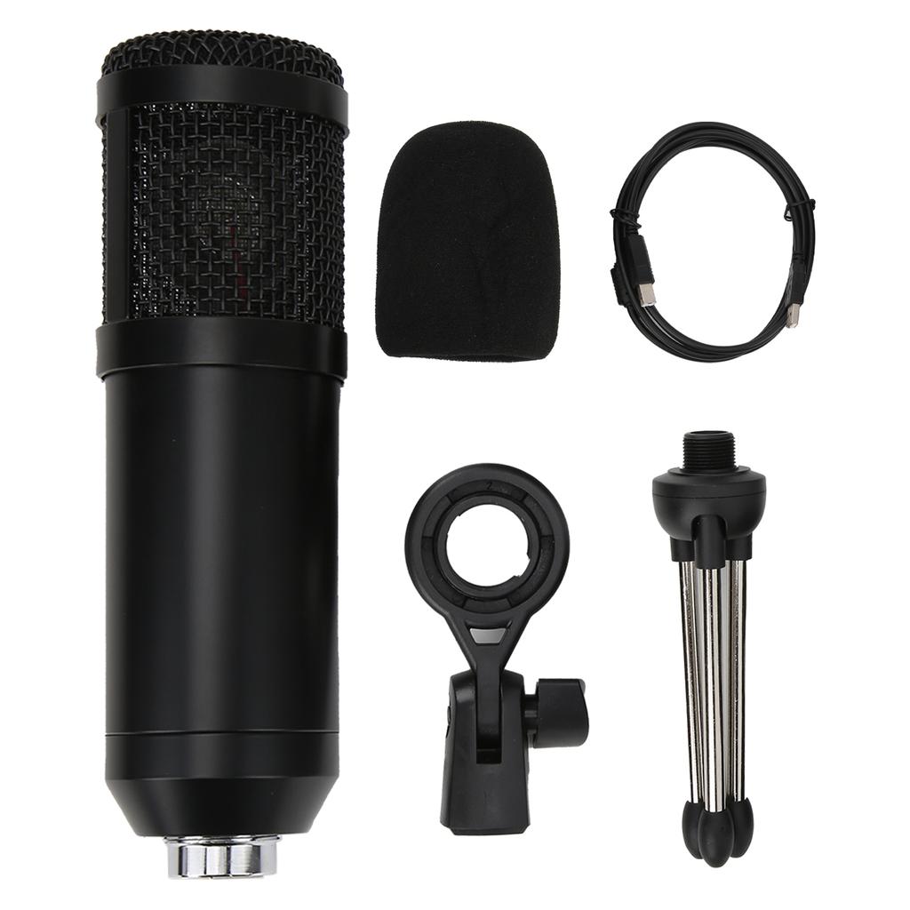 Condenser Microphone USB Double Knob with Adjustable Tripod Set Kit for Broadcast Recording