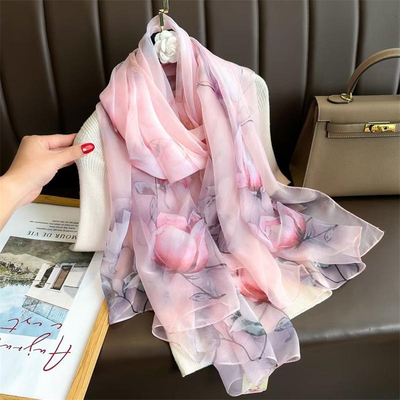 New Silk Beach Stoles Women Hijab Scarf Sunscreen Shawl Wraps Ladies Scarves Foulard Beach Stoles Female Bandana Echarpe