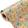 1PCS 0.43*3M Roll Retro Kraft Floral Wrapping Paper, Width, Spring Garden Pattern for Mom Gift Wedding Bridal Shower Birthday