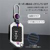 TECART Jeep Key Grand Cherokee Key Wrangler Aluminum Alloy with Carbon Fiber Pattern and Luminous Silver Case, Chain, JT, JLU, TJ, JL, Renegade,