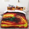 Funda Nórdica Demon Slayer Kimetsu No Yaiba Kamado Nezuko Anime Poliéster Juego de Ropa de Cama Juego de Funda Nórdica Dibujos Animados Impresos Decoración del Hogar