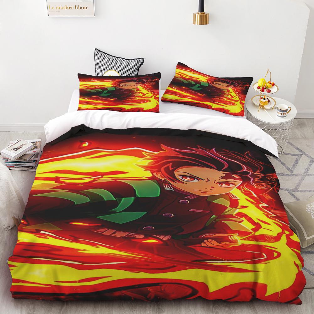 

Duvet Cover Demon Slayer Kimetsu No Yaiba Kamado Nezuko Anime Polyester Bedding Set Duvet Cover Set Printed Cartoon Home Decor 135x200cm