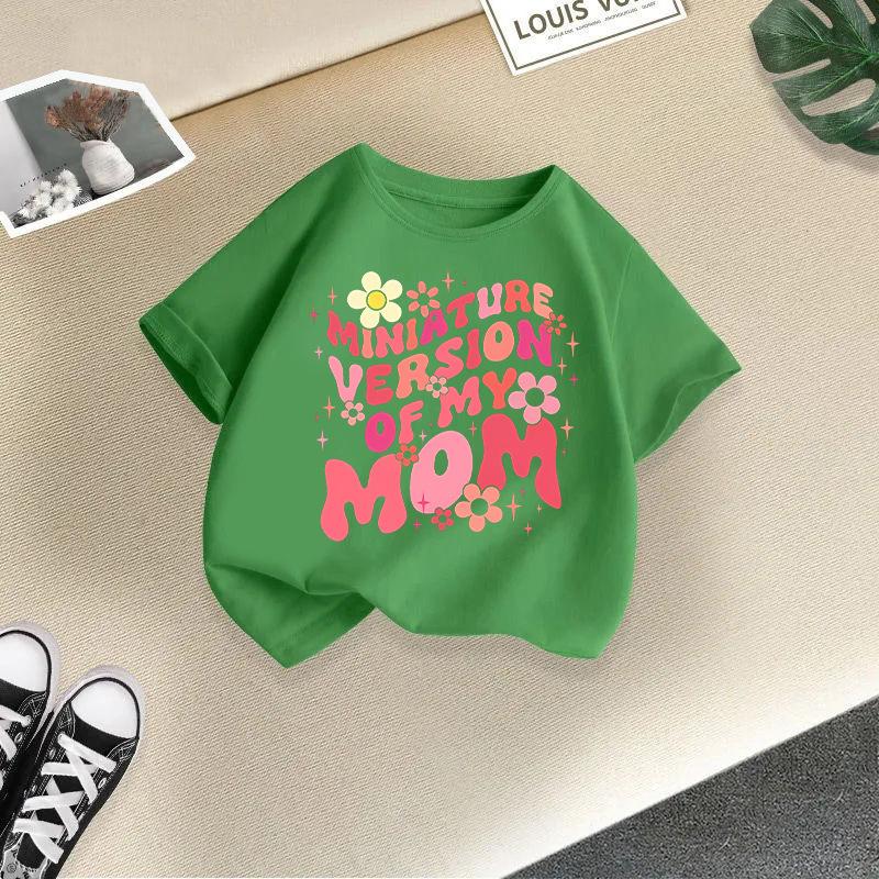 Children T-shirt Letter Printed Kids 100% Cotton Tops 2-13Y O-Neck Short-sleeve T-shirt