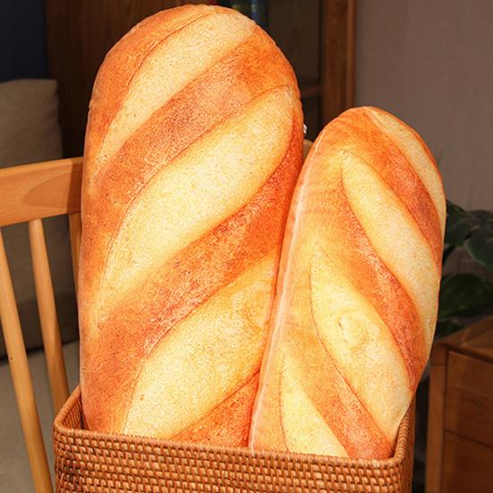 Bread Pillow Soft Plush Bread Cushion with Realistic Baked Bread Design Elastic PP Cotton Filled Sofa Pillow Hugging Sofa Decor