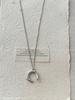 Koreanische Silber Geometrischer Anhänger Lange Halskette - Vielseitige Alltags-Pulloverkette für Frauen
