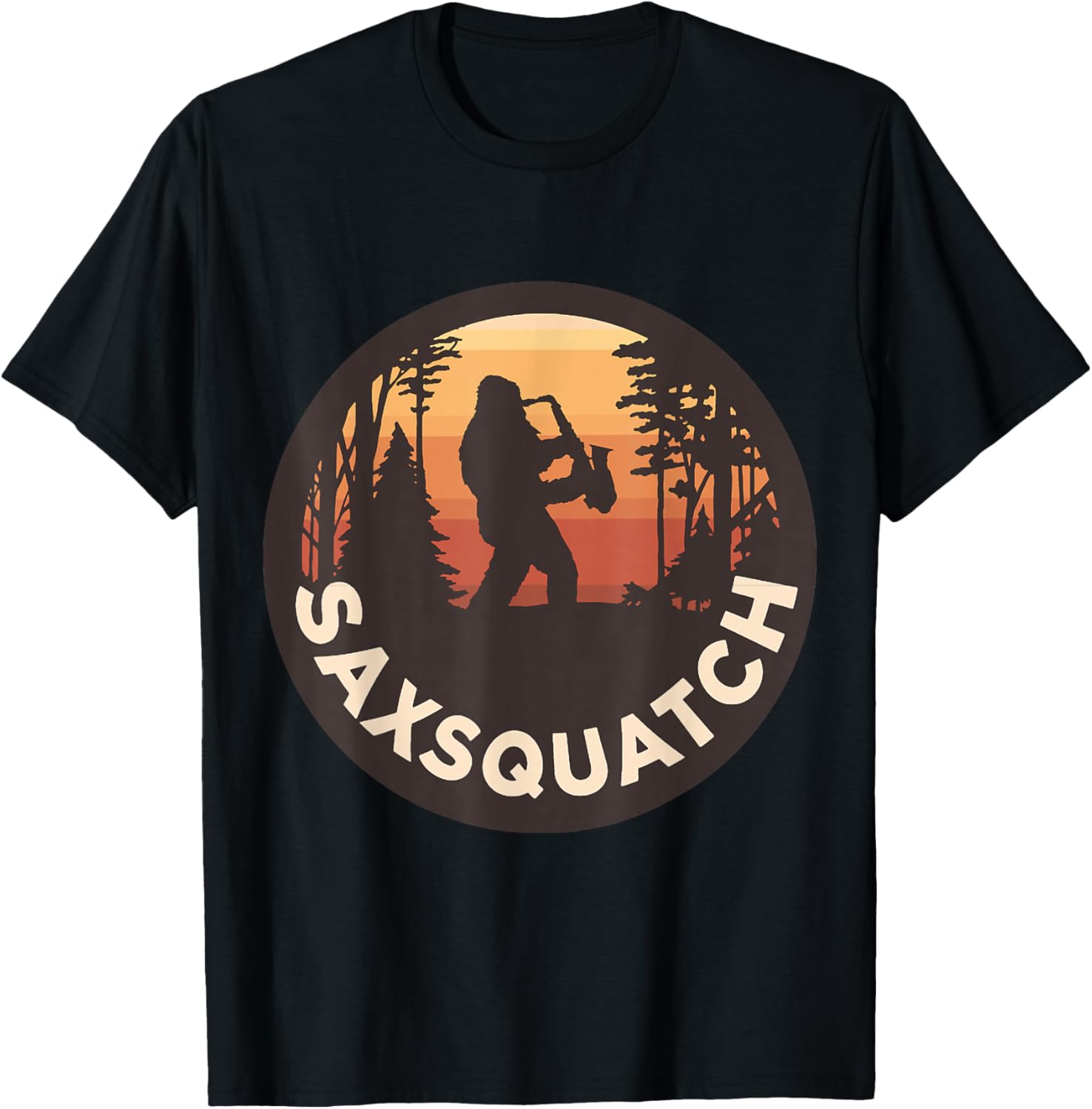 Retro Vintage Sax-Squatch Yeti Bigfoot Playing Saxophone T-Shirt S разноцветный