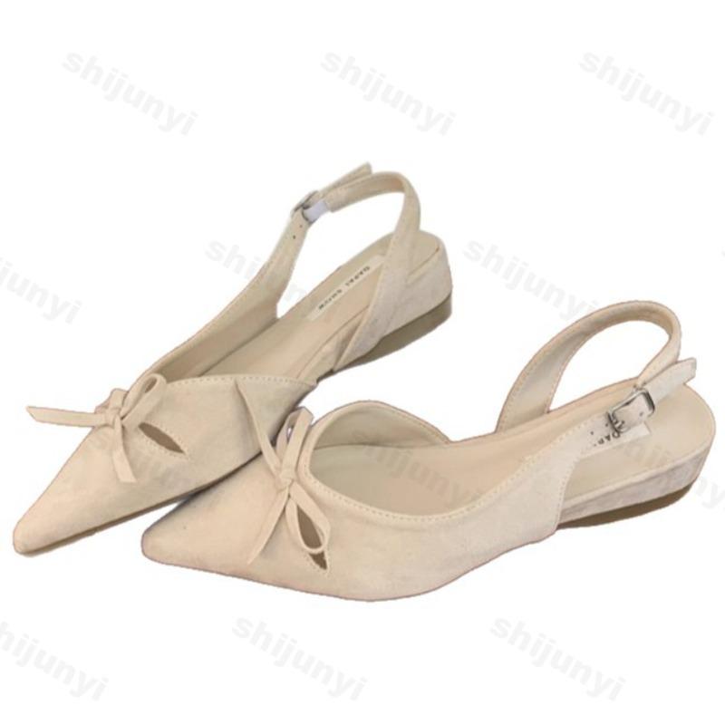 Fashion 2025 Summer Temperament Bow Design Sandals for Women Concise Lightweight Fashion Wedge Heel Shallow Mouth Comfortable Cool Pumps