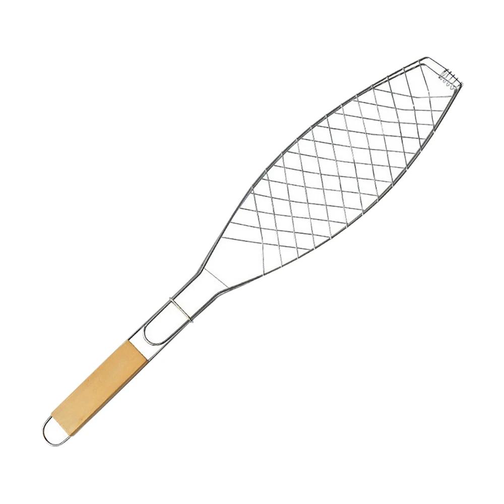 

Roasting Fish Grilling BBQ Grill Basket Vegetable Folding Handle Nonstick Outdoor Barbecue Cookware Tool Mesh BBQ Cooking Grills срібний