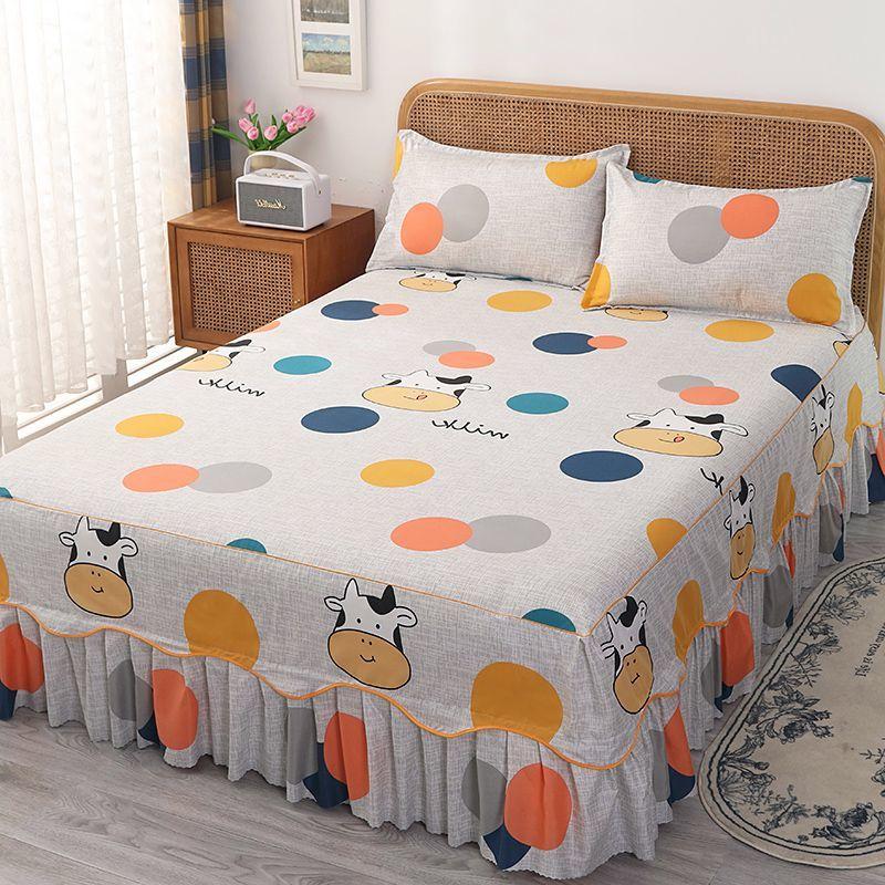 Anti-slip Bed Skirt Single Piece Single Double Bed Cover Bed Sheet Simmons Protective Cover Universal Bed