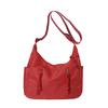 Stylish 2024 Summer Large Capacity Nylon Crossbody Bag For Trendy Streetwear In Black Red Beige Blue