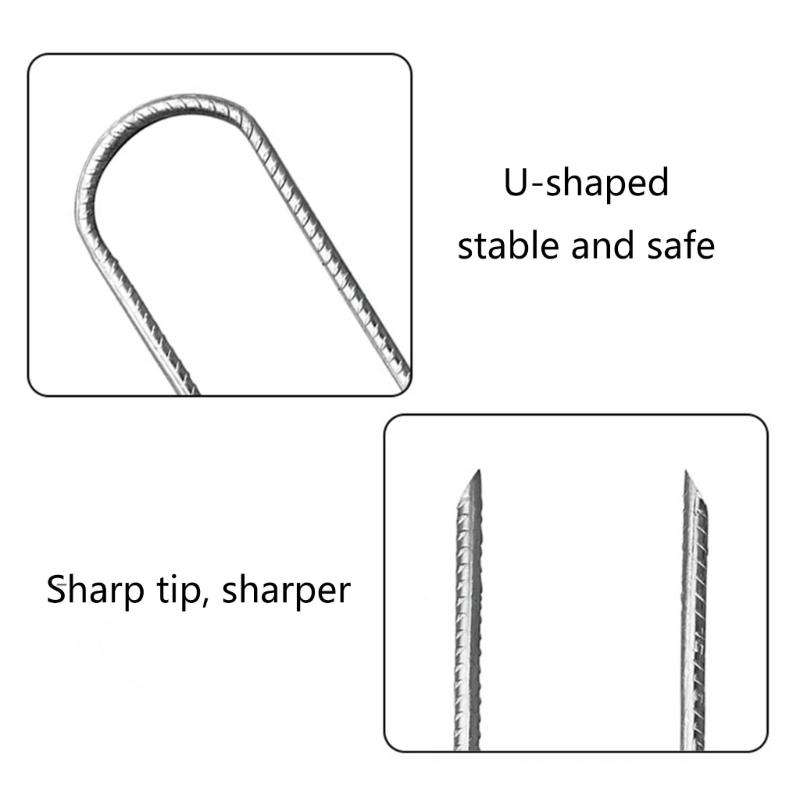 Set of 6 Ground Screws Strong Ground Spikes Steel Ground Fixings Ground Tie Easy to Use Solution for Camping & Picnics
