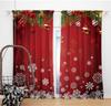 Christmas Snowflake Window Curtains Xmas Ornaments Coniferous Pine Tree Tinsel Theme Bedroom Living Room Decorative Curtain Polyester Perfect For Area