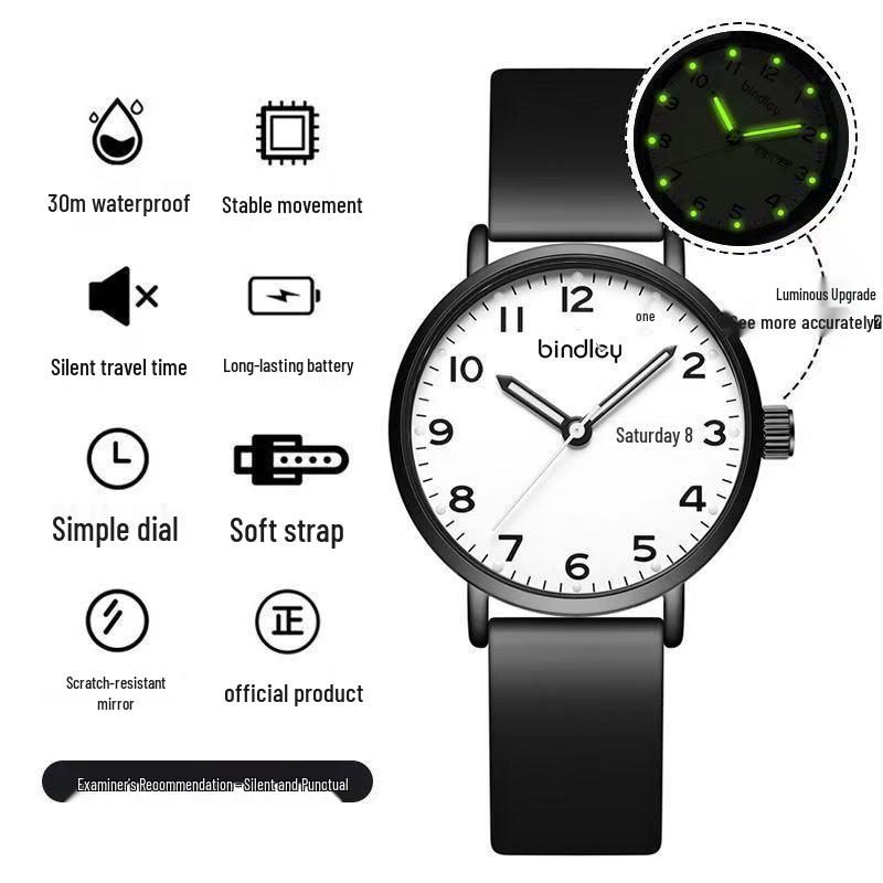 2025 Student Silent Quartz Waterproof Watch - Unisex for Middle/High School