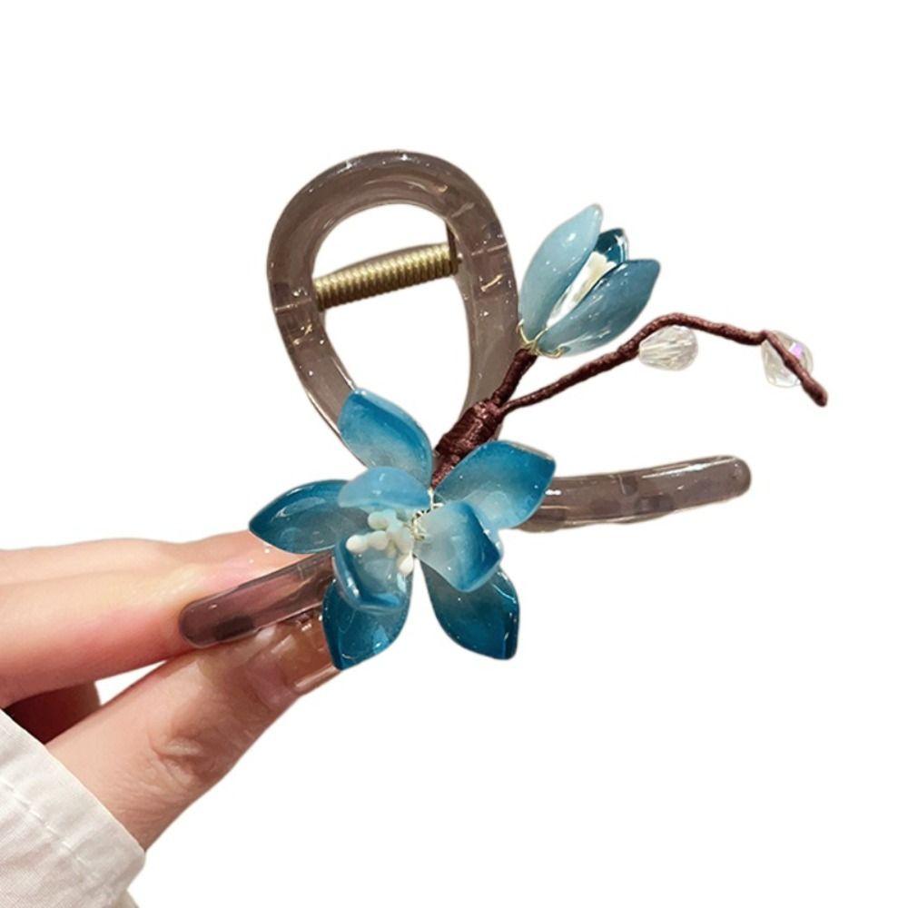 

Ponytail Holder Hanfu Hair Crab Clip Flower Ancient Hair Claw Chinese Style Hair Catches Party синій