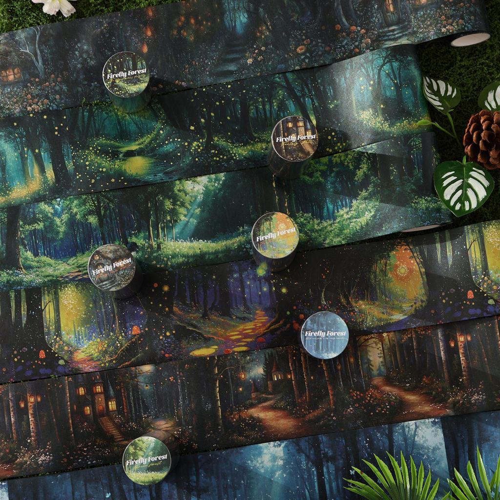 Dark Shadow Washi Tape: Firefly Forest Series - 6 Creative DIY Styles for Bullet Journals