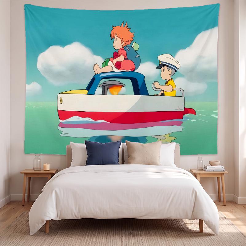 Ponyo (28) Meno kūrinio sieninis gobelenas namų miegamojo svetainės dekoravimui Puiki dovanos idėja