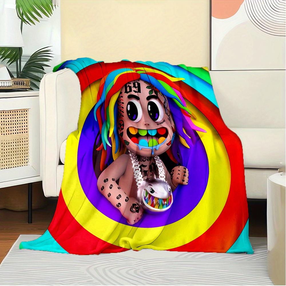 Anime Attack on Titan Eren Mikasa Cartoon Flannel Blanket,Warm and Cozy Soft Throw Blanket for Home Bedroom Bed Sofa Cover Kids