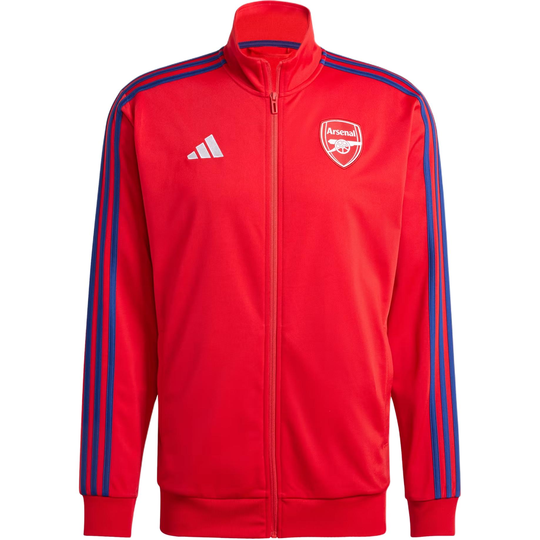 Adidas Arsenal Dna Track Top Three Stripes Logo Stand Collar Zip Long Sleeve Jacket Men Jacket Red IT4113 L