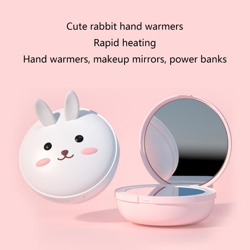 3 in 1 Mini Hand Warmer Cartoon Rabbit Hands Keeping Warm Artifact for Children Girl Adults Women Portable Present