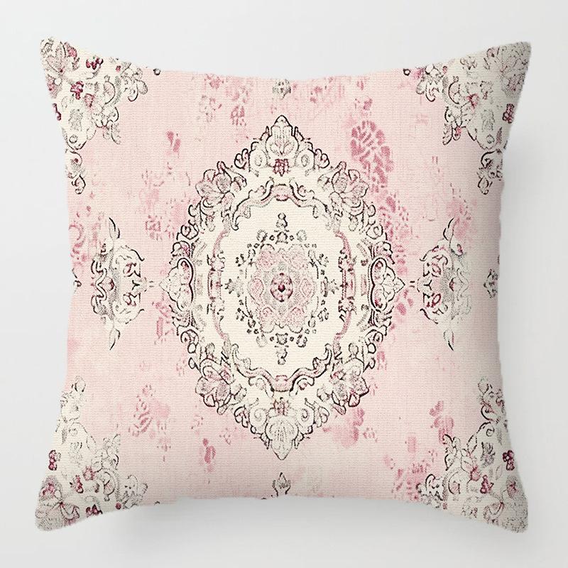 Home Decor Exquisite Ethnic Pattern Digital Printed Pattern Cushion Cover Suitable for Sofa Bedroom Car Pillow Cover