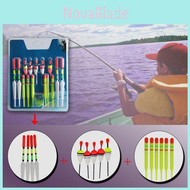 Anmuka 15-card Set Vertical Floats Fishing Bobber Kit