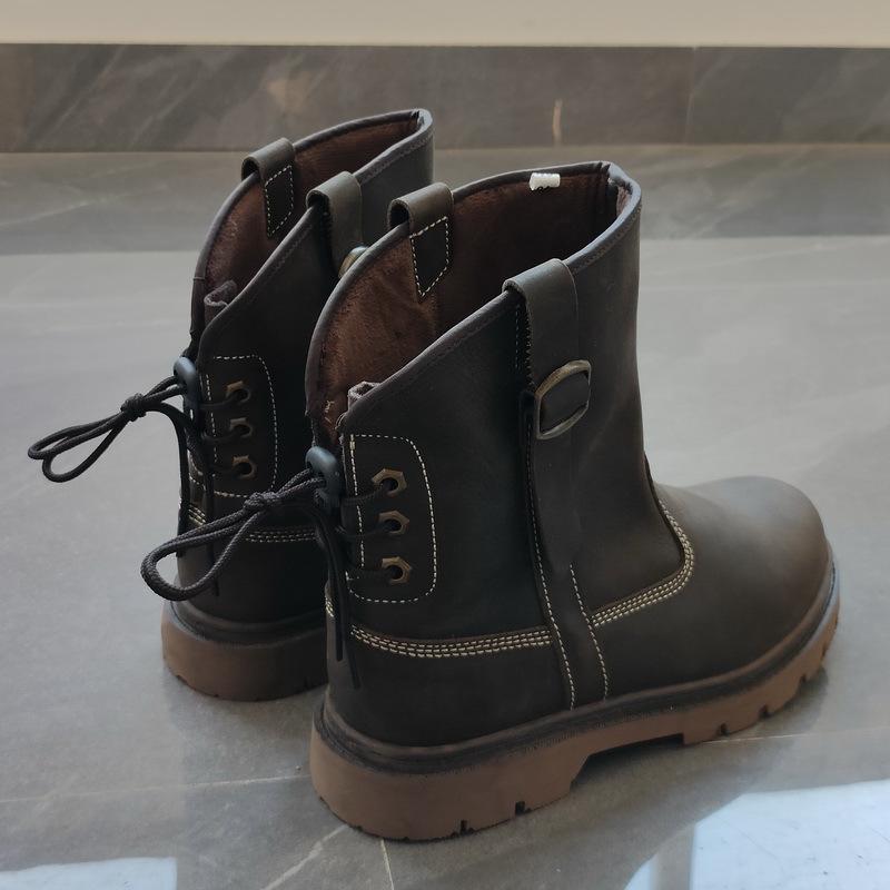 Oferta speciala: Cizme scurte din piele naturală - unisex retro călărie și stil Martin, respirabile și la modă