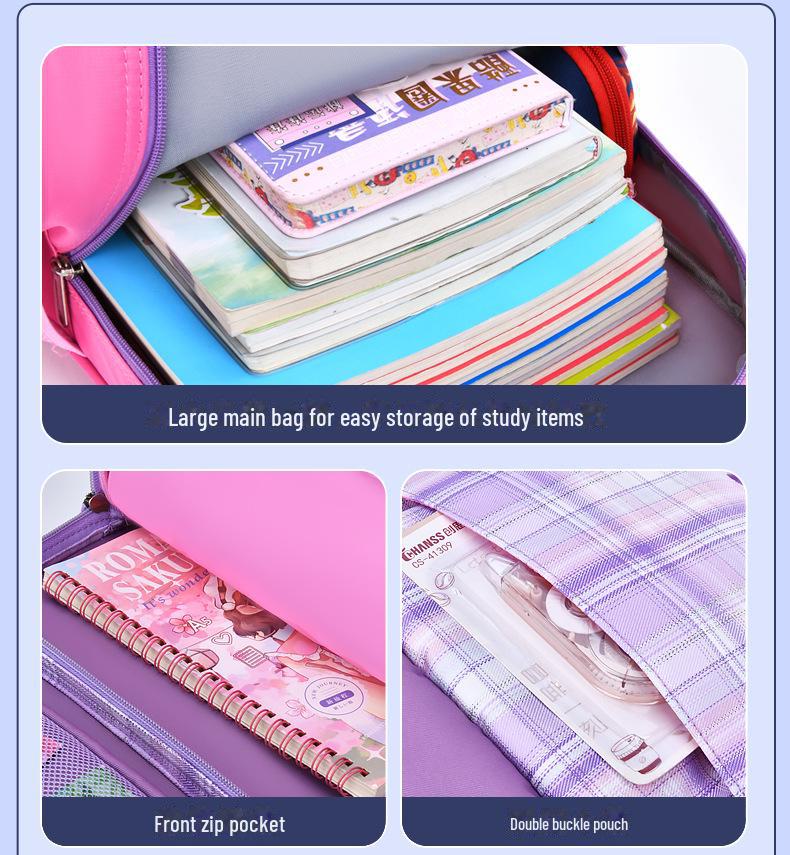 Wodoodporny plecak z kreskówkowym motywem o dużej pojemności dla uczniów szkół podstawowych (Klasy 1-6) - Lekka konstrukcja dla chłopców i dziewcząt