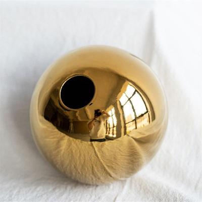 Nordische Goldene Keramikvase Metallgalvanisierung Messingfarbe Kugel Blumengesteck Ornamente Dekoration Ornamente Vase