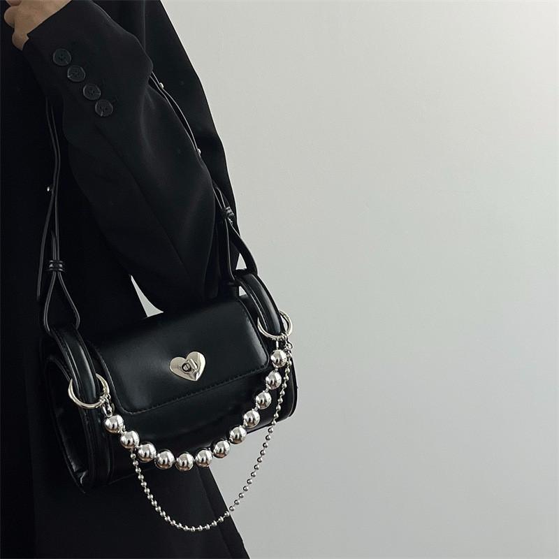 IELGY lock love chain cylinder bag, high-end shoulder messenger bag