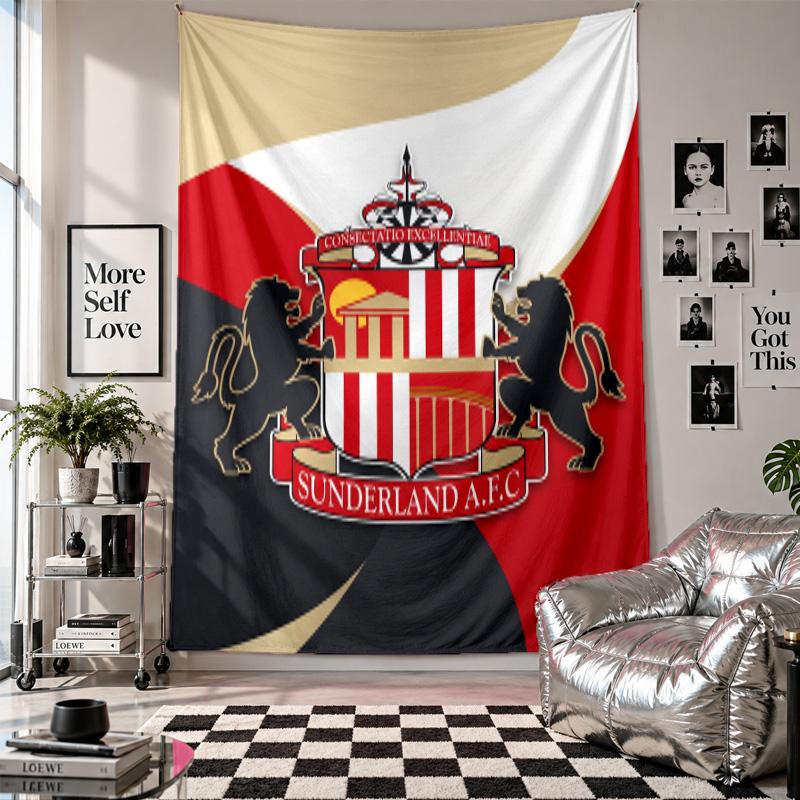 Arazzo da Parete Calcio Sunderland Decorazione per la Casa Tessuto da Appendere a Parete per Camera da Letto Soggiorno Sfondo