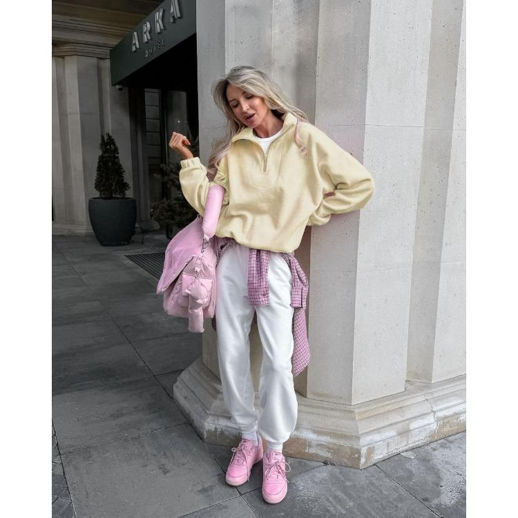 Autumn Winter New Women Casual Outerwear Top French Minimalist Loose Fit Fashion Sports Sweatshirt Solid Color