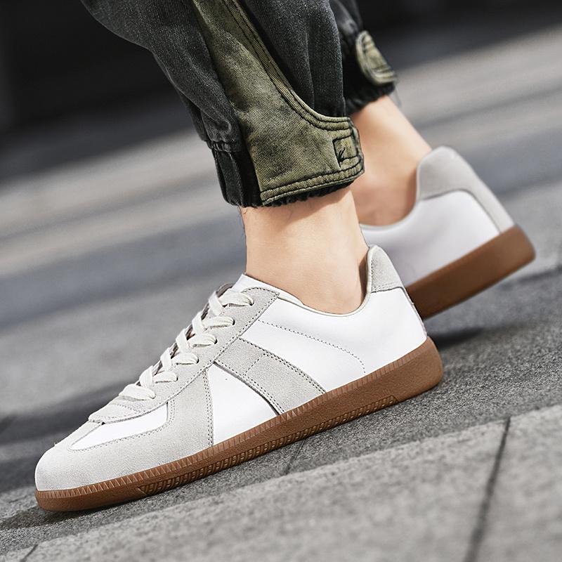 Fashion Leisure Walk Tenis Masculino Trainers Fashion Leather Men's Casual Shoes Lace Up  Simple Vulcanize Shoes Outdoor Male Sneakers